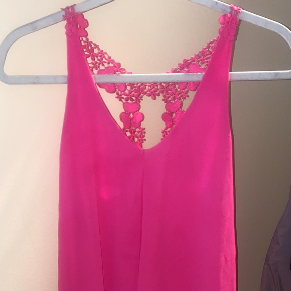 Pink dress, flower back cut out